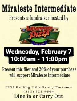 Lamppost Pizza Fundraiser Flier